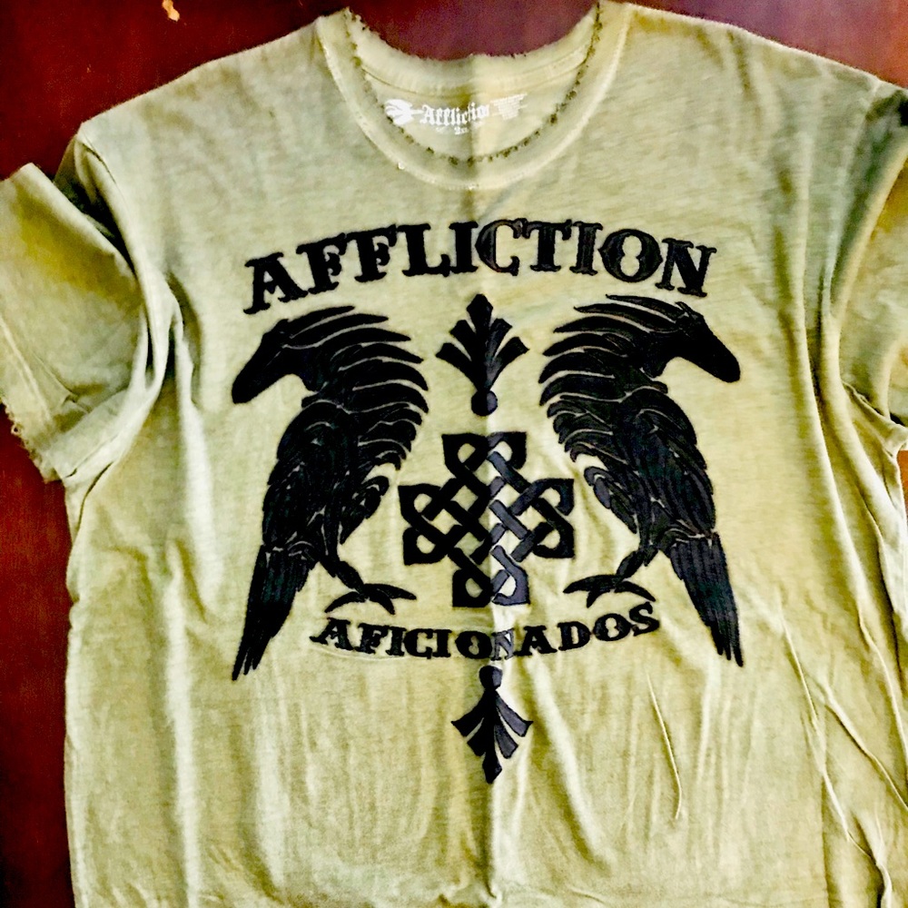 Affliction graphic distressed tee